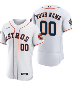 Houston Astros Custom 00 White 2022-23 World Series Jersey - Robokeg