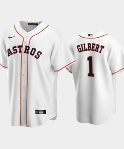 Houston Astros Drew Gilbert 1 2022-23 Draft White Home Jersey - Robokeg