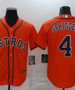 Houston Astros George Springer #4 2020 Mlb Orange Jersey - Robokeg