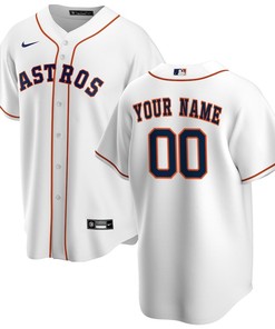 Houston Astros Home Custom Men Jersey - White - Robokeg