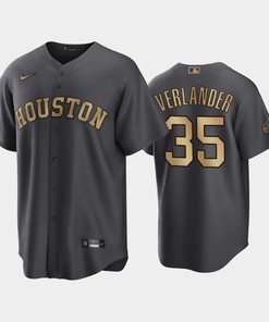 Houston Astros Justin Verlander 35 2022-23 All-Star Game AL Charcoal Jersey - Robokeg