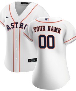 Houston Astros Womens Home Replica Custom Jersey - White Custom Jerseys Mlb - Robokeg