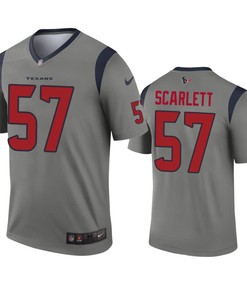 Houston Texans Brennan Scarlett Gray Inverted Legend Jersey - Robokeg