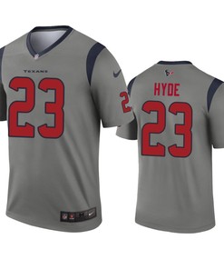Houston Texans Carlos Hyde Gray Inverted Legend Jersey - Robokeg