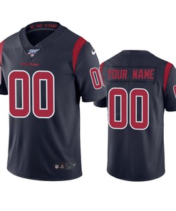 Houston Texans Custom Navy 100th Season Color Rush Jersey - Robokeg