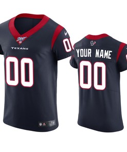 Houston Texans Custom Navy 100th Season Vapor Elite Jersey - Robokeg