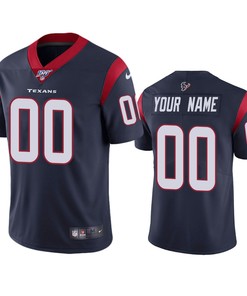 Houston Texans Custom Navy 100th Season Vapor Limited Jersey - Robokeg