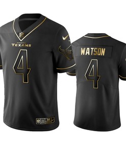 Houston Texans Deshaun Watson Black Golden Edition 2019 Vapor Untouchable Limited Jersey - Mens - Robokeg