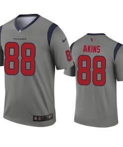 Houston Texans Jordan Akins Gray Inverted Legend Jersey - Robokeg