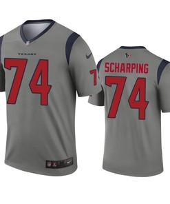 Houston Texans Max Scharping Gray Inverted Legend Jersey - Robokeg