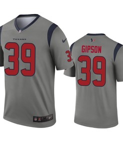 Houston Texans Tashaun Gipson Gray Inverted Legend Jersey - Robokeg