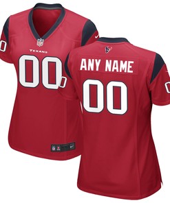 Houston Texans Womens Alternate Custom Game Jersey Red Custom Jerseys Nfl - Robokeg
