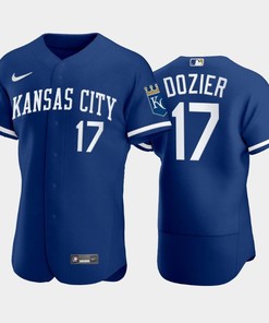 Hunter Dozier 17 Kansas City Royals 2022-23 Blue Men's Jersey - Robokeg