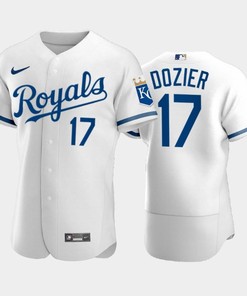 Hunter Dozier 17 Kansas City Royals 2022-23 White Men's Jersey - Robokeg