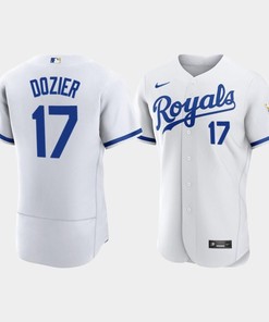 Hunter Dozier 17 Kansas City Royals Men's 2022-23 Home Jersey - White Jersey - Robokeg