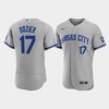 Hunter Dozier 17 Kansas City Royals Men's 2022-23 Road Jersey - Gray Jersey - Robokeg