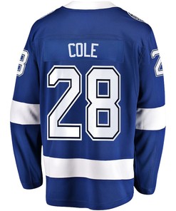 Ian Cole 28 Tampa Bay Lightning Stanley Cup 2023 Playoffs Patch Home Breakaway Men Jersey - Blue - Robokeg