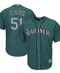 Ichiro Suzuki Seattle Mariners Official Cool Base Player Jersey - Aqua - Robokeg