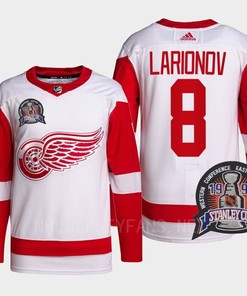 Igor Larionov 8 1997 Stanley Cup Detroit Red Wings Red Jersey 25th Anniversary - Robokeg