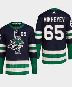 Ilya Mikheyev 65 Reverse Retro 2.0 2022 Vancouver Canucks Navy Jersey Primegreen - Robokeg