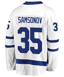 Ilya Samsonov 35 Toronto Maple Leafs Stanley Cup 2023 Playoffs Patch Away Breakaway Men Jersey - White - Robokeg