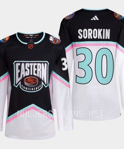Ilya Sorokin 30 New York Islanders Black Jersey 2023 All-Star Eastern Conference - Robokeg