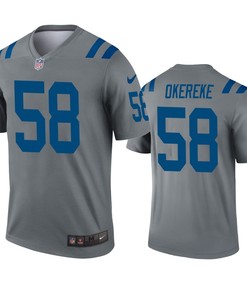 Indianapolis Colts Bobby Okereke Gray Inverted Legend Jersey - Robokeg