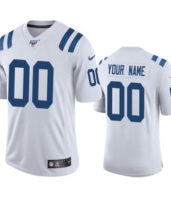 Indianapolis Colts Custom White 100th Season Vapor Limited Jersey - Robokeg