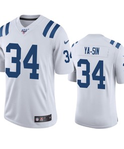 Indianapolis Colts Rock Ya-sin White 100th Season Vapor Limited Jersey - Robokeg