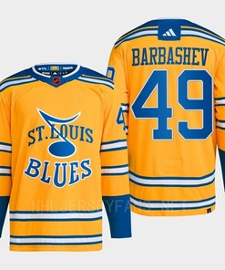 Ivan Barbashev 49 Reverse Retro 2.0 2022 St. Louis Blues Yellow Jersey Primegreen - Robokeg