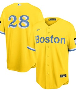 J.D. Martinez 28 Boston Red Sox City Connect Jersey - Gold/Light Blue - Robokeg