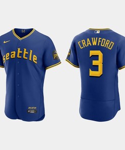 J.P. Crawford 3 Seattle Mariners 2023 City Connect Elite Jersey - Royal - Robokeg