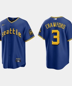 J.P. Crawford 3 Seattle Mariners 2023 City Connect Game Jersey - Royal - Robokeg