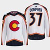 J.T. Compher 37 Reverse Retro 2.0 2022 Colorado Avalanche White Jersey Primegreen - Robokeg