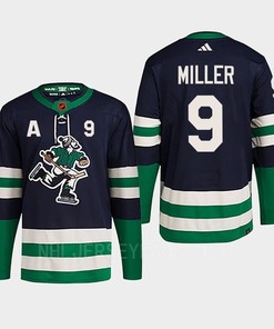 J.T. Miller 9 Reverse Retro 2.0 2022 Vancouver Canucks Navy Jersey Primegreen - Robokeg