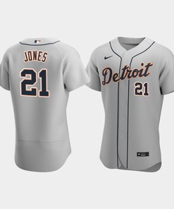 JaCoby Jones 21 Detroit Tigers Gray Road Jersey - Robokeg