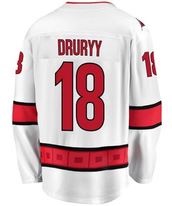 Jack Drury 18 Carolina Hurricanes Stanley Cup 2023 Playoffs Patch Away Breakaway Men Jersey - White - Robokeg