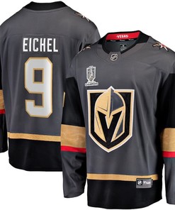 Jack Eichel 9 Vegas Golden Knights 2023 Stanley Cup Champions Patch Alternate Breakaway Jersey - Black - Robokeg