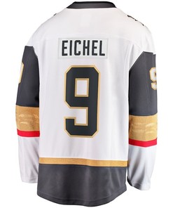 Jack Eichel 9 Vegas Golden Knights 2023 Stanley Cup Champions Patch Away Breakaway Player Jersey - White - Robokeg