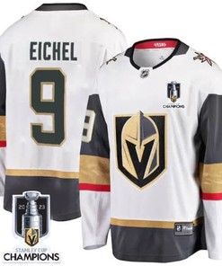 Jack Eichel 9 Vegas Golden Knights 2023 Stanley Cup Champions Patch Breakaway Jersey - White - Robokeg