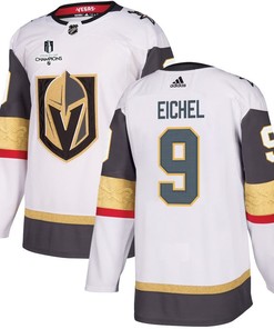 Jack Eichel 9 Vegas Golden Knights Stanley Cup 2023 Champions Patch Away Breakaway Men Jersey - White - Robokeg