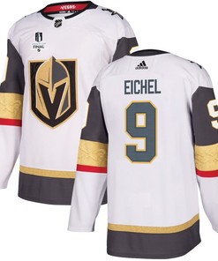 Jack Eichel 9 Vegas Golden Knights Stanley Cup 2023 Final Patch Away Breakaway Men Jersey - White - Robokeg