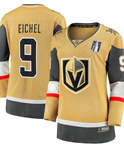 Jack Eichel 9 Vegas Golden Knights Women's 2023 Stanley Cup Final Home Breakaway Player Jersey - Gold - Robokeg