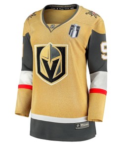 Jack Eichel 9 Vegas Golden Knights Women's 2023 Stanley Cup Final Home Breakaway Player Jersey - Gold - Robokeg