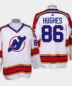 Jack Hughes 86 New Jersey Devils 2022-23 Reverse Retro 2.0 White Jersey - Robokeg