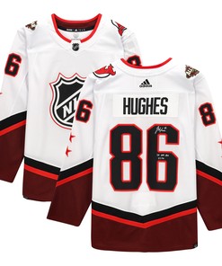 Jack Hughes New Jersey Devils Autographed 2022 Nhl All-star Game Jersey With 1st Nhl Asg 2/5/22 Inscription - White - Robokeg