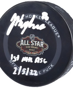 Jack Hughes New Jersey Devils Autographed 2022 Nhl All-star Game Official Game Puck With 1st Nhl Asg 2/5/22 Inscription - Robokeg