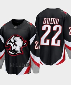 Jack Quinn 22 Buffalo Sabres 2022-23 Goathead Third Premier Breakaway Player Black Jersey - Robokeg