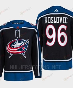 Jack Roslovic 96 Reverse Retro 2.0 2022 Columbus Blue Jackets Navy Jersey Primegreen - Robokeg