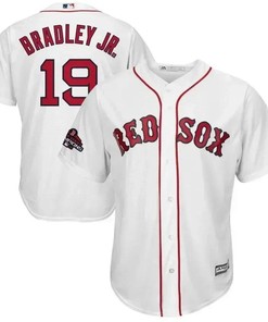 Jackie Bradley Jr. Boston Red Sox 2018 World Series Champions Team Logo Player Jersey - White - Robokeg